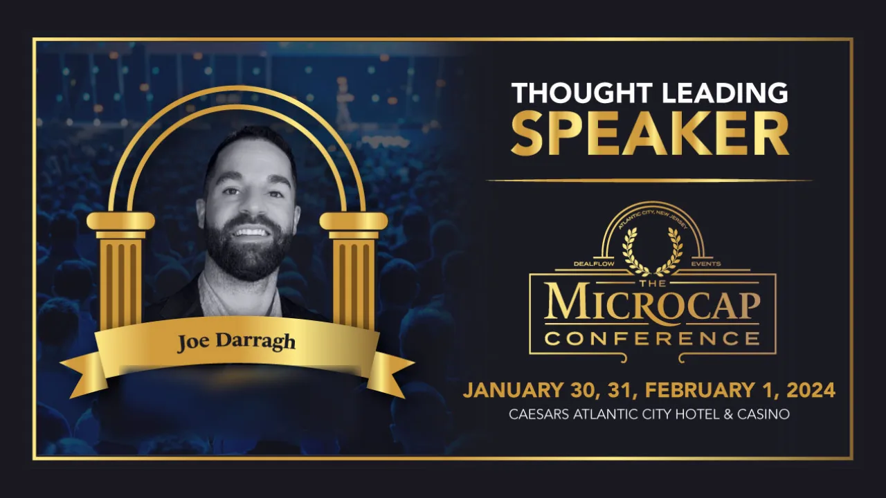 Joe Darragh featured as a thought leading speaker at The Microcap Conference, January 2024, Caesars Atlantic City